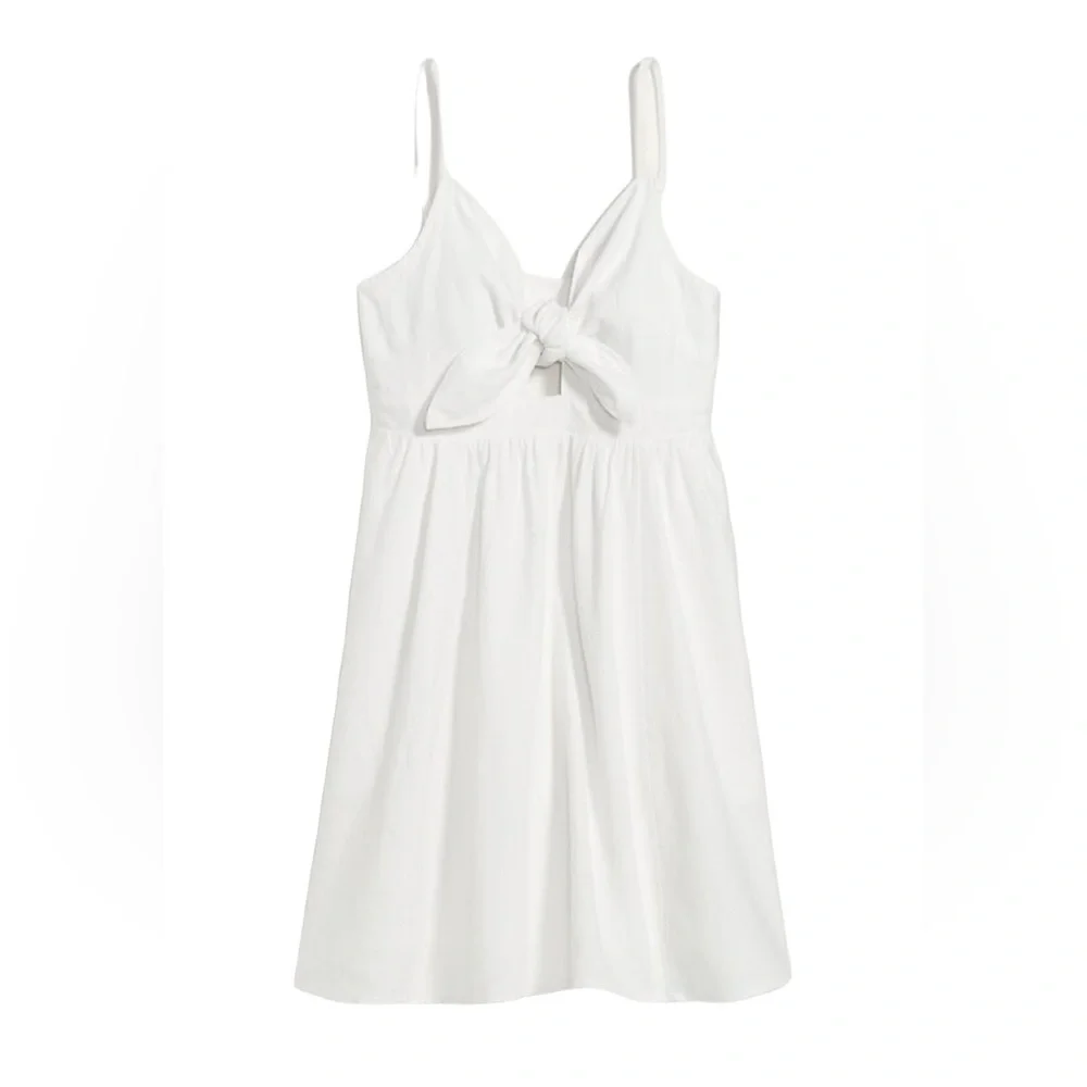 Old Navy Fit & Flare Smocked Linen Cami Dress Size XL Beachy Girlcore Fe…_2
